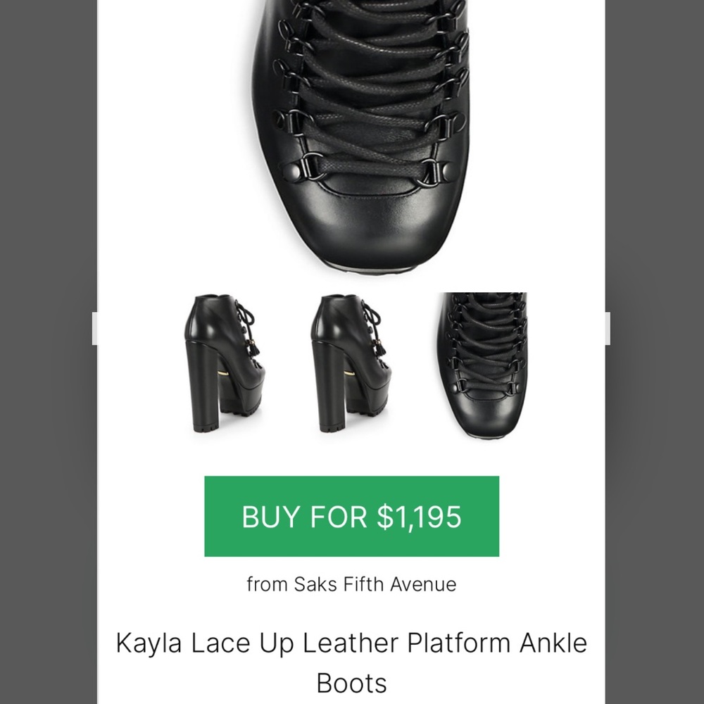 Gucci Black Kayla Lace-Up Leather Platform Boots - Picture 9 of 9